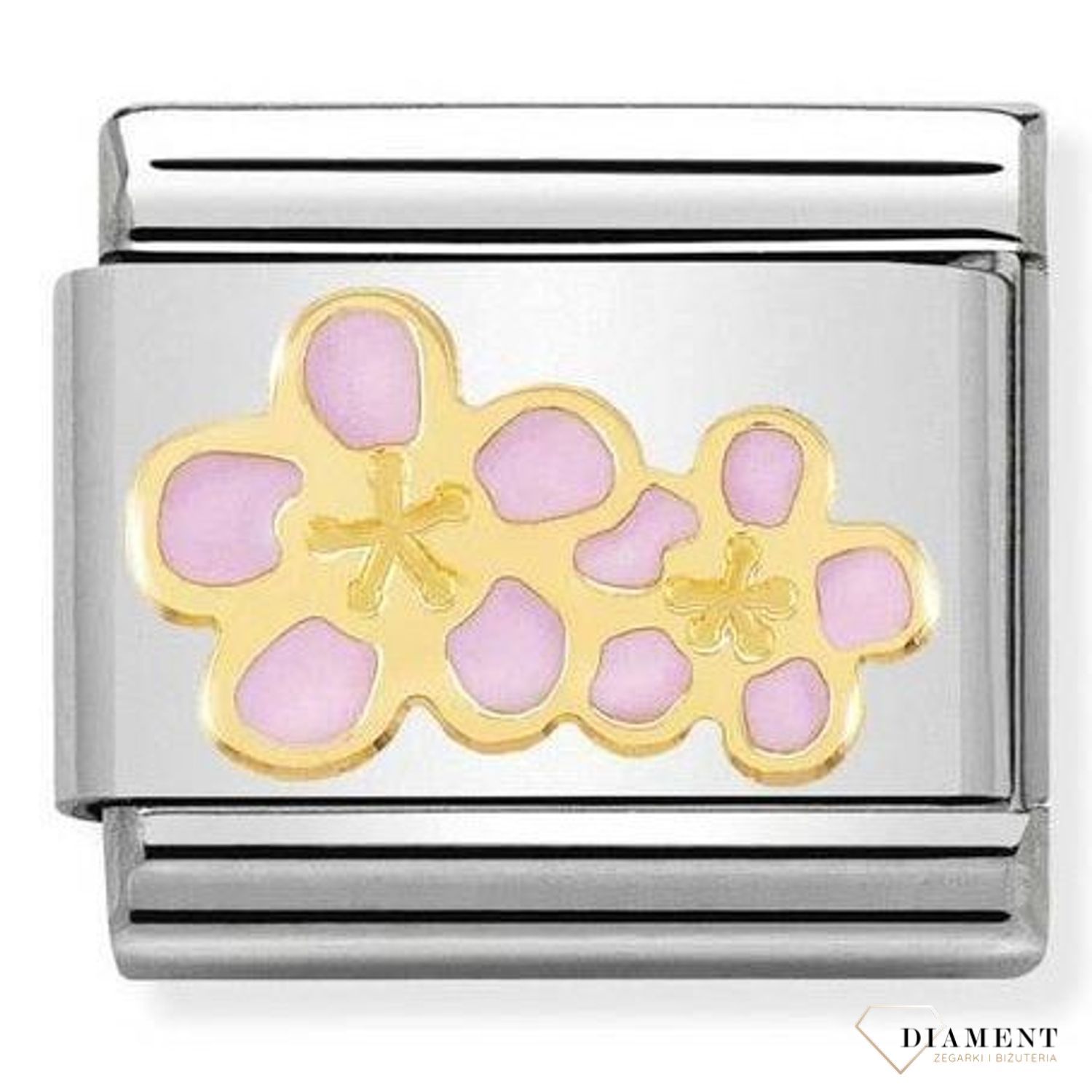 Nomination - Link 18K Gold 'Pink Peach Flower' 030278 16 biżuteria nomination nomination zawieszki nomination baza.jpg